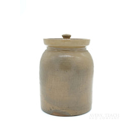 Antique Stoneware Crock Jug with Lid