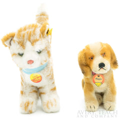 A Pair of Steiff Cat & Dog Plush Toy