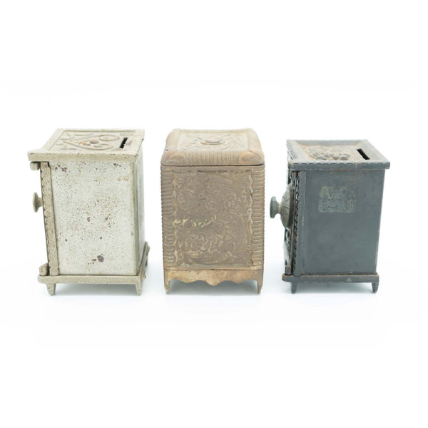 Lot of 3 Cast Iron Banks - Avery, Teach and Co.