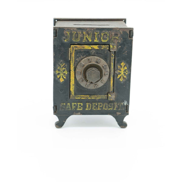 Antique Original 1900's Junior Safe Deposit Cast Iron Bank