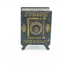 Antique Original 1900's Junior Safe Deposit Cast Iron Bank