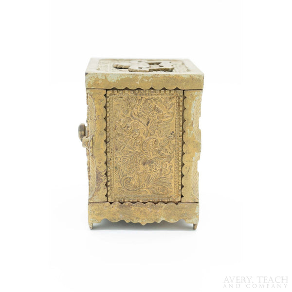 1897 J.E. Stevens Burglarproof Cast Iron Bank - Avery, Teach and Co.