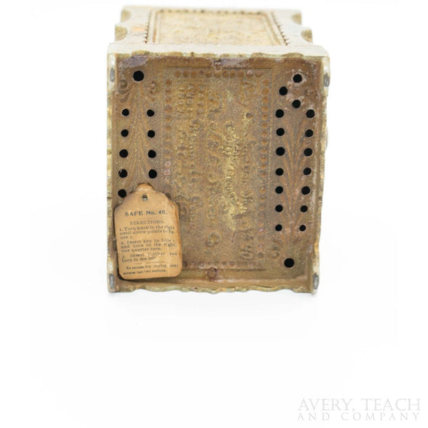 1897 J.E. Stevens Burglarproof Cast Iron Bank - Avery, Teach and Co.
