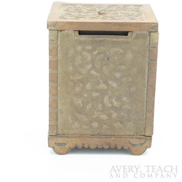 1900's Cast Iron "Savings Bank" Coin Safe - Avery, Teach and Co.