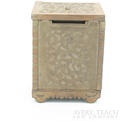 1900's Cast Iron "Savings Bank" Coin Safe - Avery, Teach and Co.