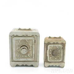 A Pair of Cast Iron Antique Combination Safe