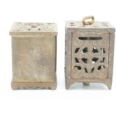 A Pair of Antique Cast Iron Penny Banks - Avery, Teach and Co.