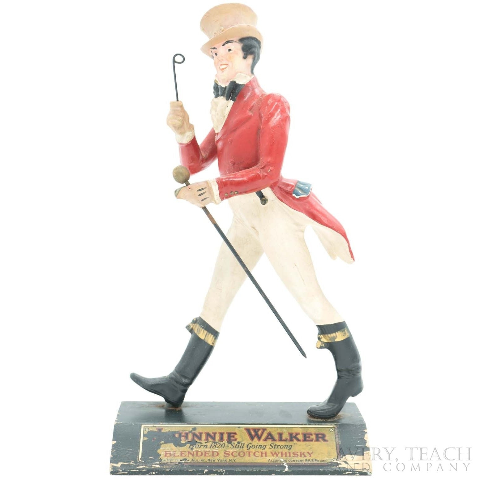Antique Carved Wooden Johnnie Walker Figure