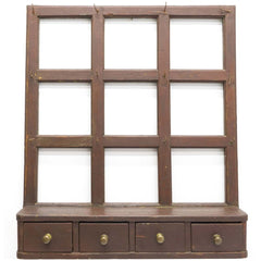 Primitive Wall Rack with Drawers