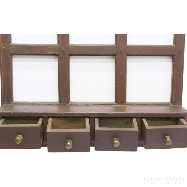 Primitive Wall Rack with Drawers - Avery, Teach and Co.