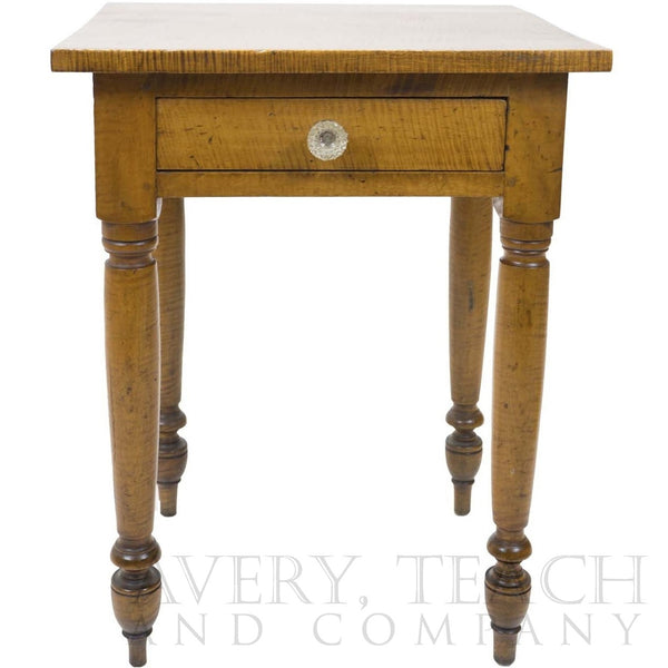 Antique Tiger Maple Candle Stand