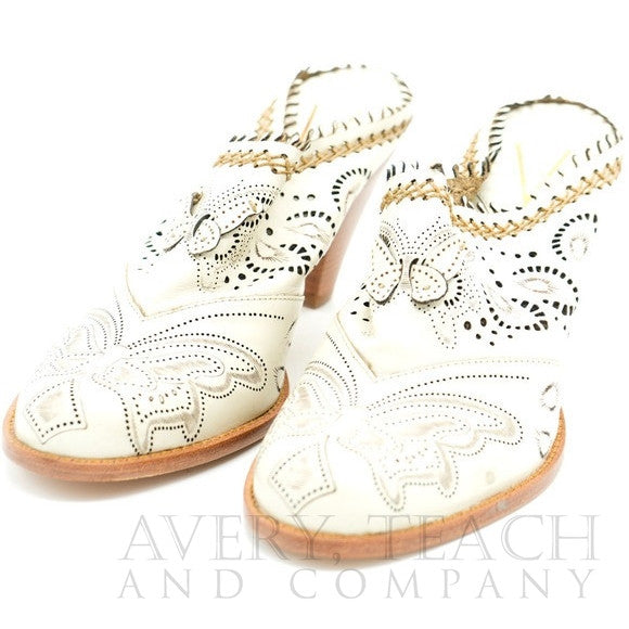 Vince Camuto White Mules