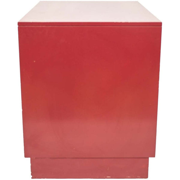 Mid-Century Glossy Red Side Chest - Avery, Teach and Co.