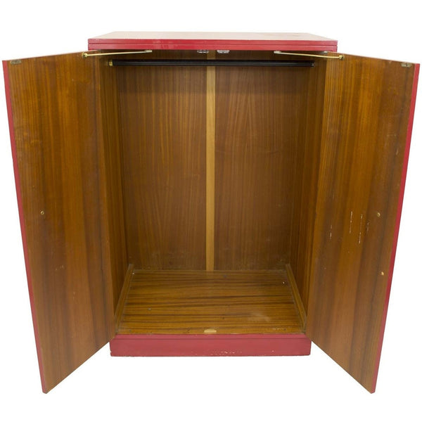 Mid-Century Glossy Red Wooden Wardrobe - Avery, Teach and Co.