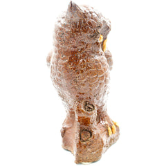 Large Owl on a Branch Sewer Tile Sculpture