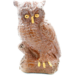 Large Owl on a Branch Sewer Tile Sculpture