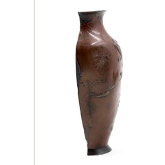 Half Metal Japanese Vase With Koi Design