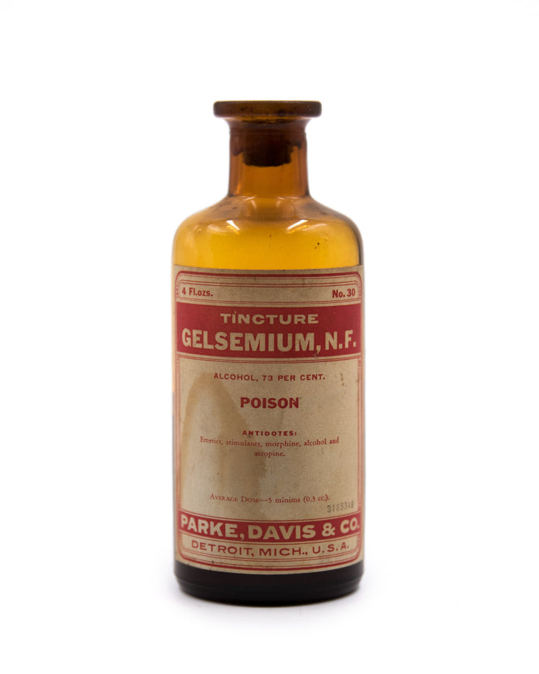 Glass Bottle - Gelsemium Tincture - Parke Davis & Co.