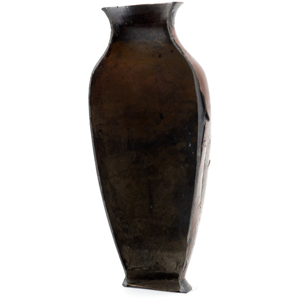 Half Metal Japanese Vase With Koi Design