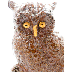 Large Owl on a Branch Sewer Tile Sculpture