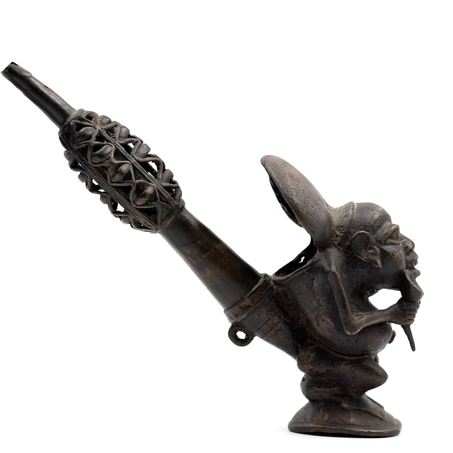 Bronze Borneon Pipe Shaped Like a Man