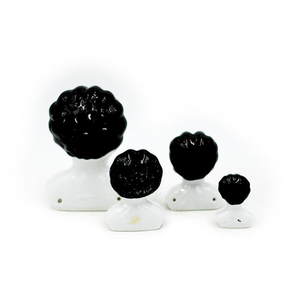 19th Century German China Doll Heads (Set of 4)