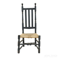 Antique Bannister Black Side Chair