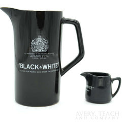 Pair of Black & White Scotch Pitchers - Avery, Teach and Co.