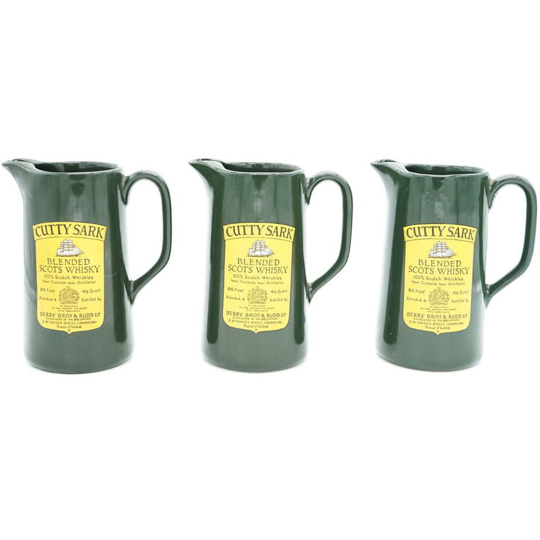 Set of 3 Cutty Sark Blended Scots Whisky Green Pitcher