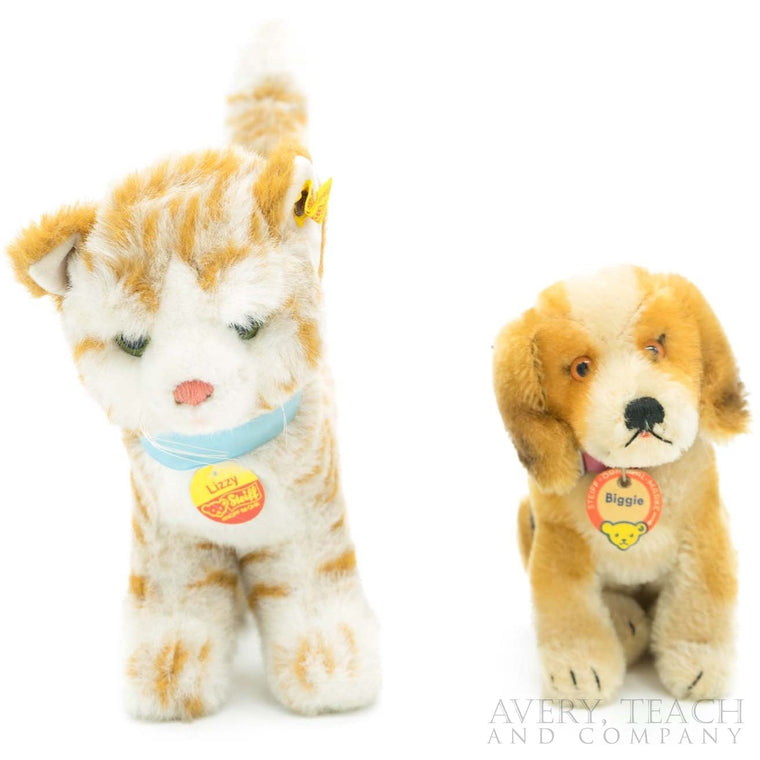 A Pair Steiff Cat & Dog Plush Toy