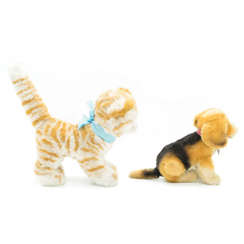 A Pair Steiff Cat & Dog Plush Toy - Avery, Teach and Co.