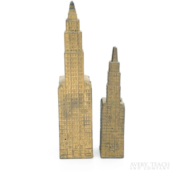 A Pair of Woolworth Building Cast Iron Banks