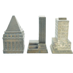 Lot of 3 Brass Banks of Bank Buildings - Avery, Teach and Co.