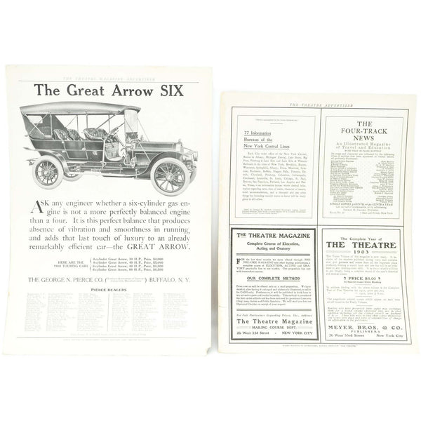 Vintage Pair of Advertisements from The Theatre Advertiser - Avery, Teach and Co.