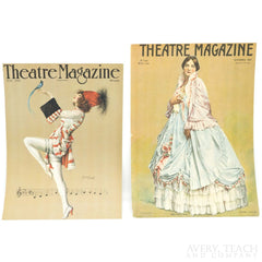 Pair of Antique Advertising Cover Lithographs Theatre Magazine