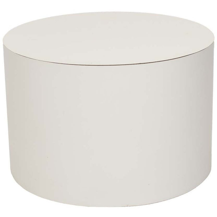 Mid-Century Modern 1970s White Cylindrical End Table