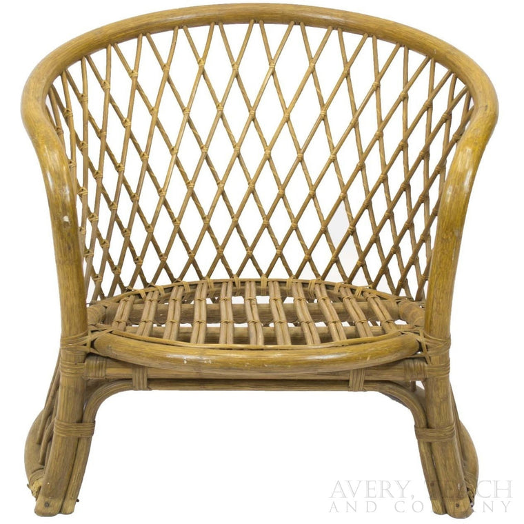 Mid-Century Modern Rattan Arm Chair