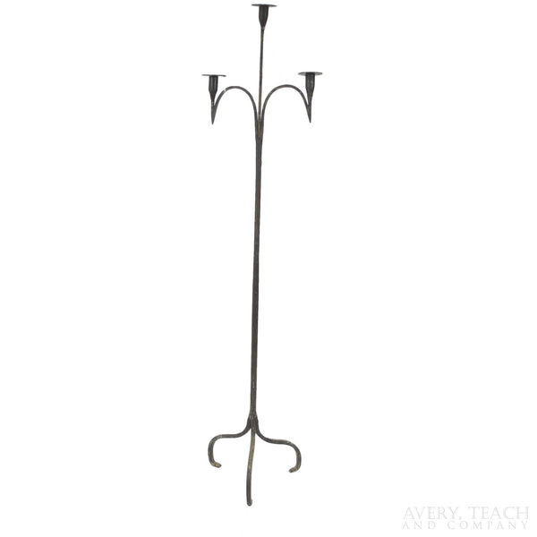 Antique Iron Floor Candle Stick - Avery, Teach and Co.