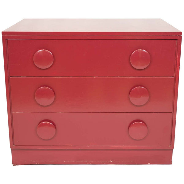 Mid-Century Glossy Red Side Chest - Avery, Teach and Co.