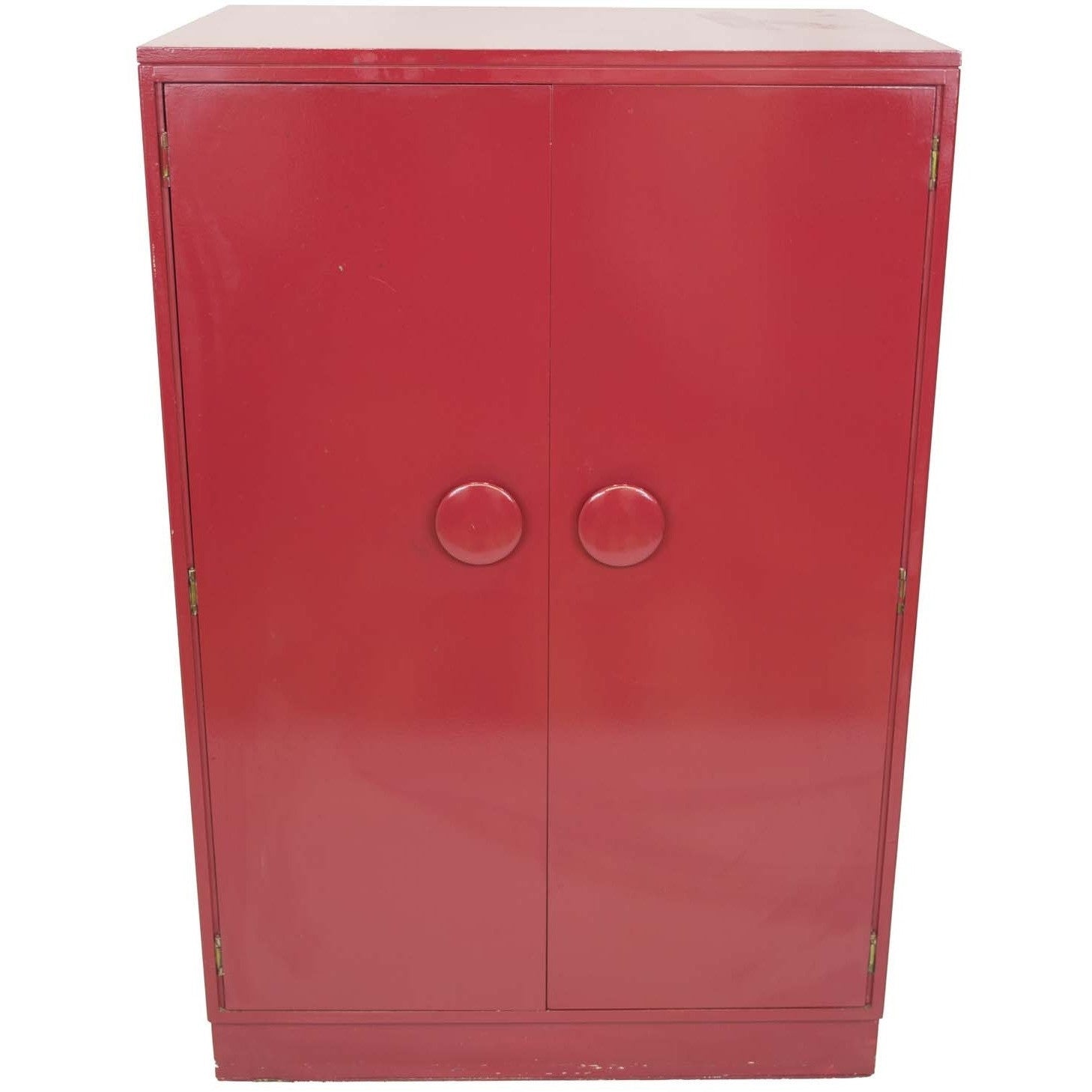 Mid-Century Glossy Red Wooden Wardrobe - Avery, Teach and Co.
