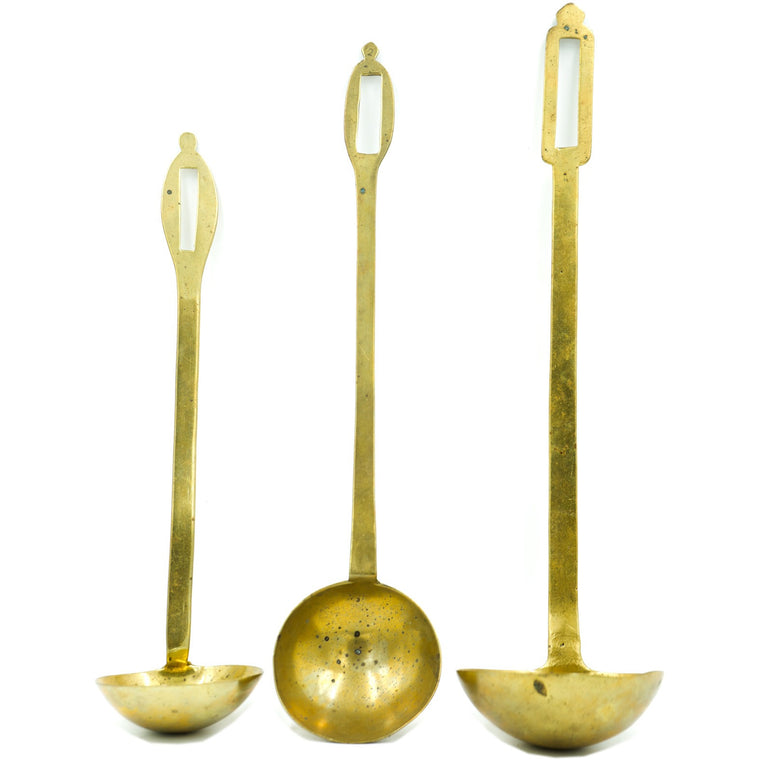 Brass Kitchen Ladles (Set of 3)