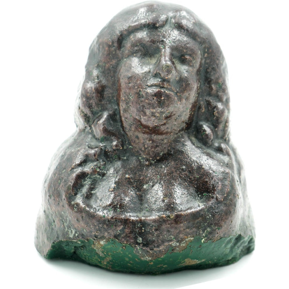 Bust of a Woman Glazed Sewer Tile Sculpture - Avery, Teach and Co.