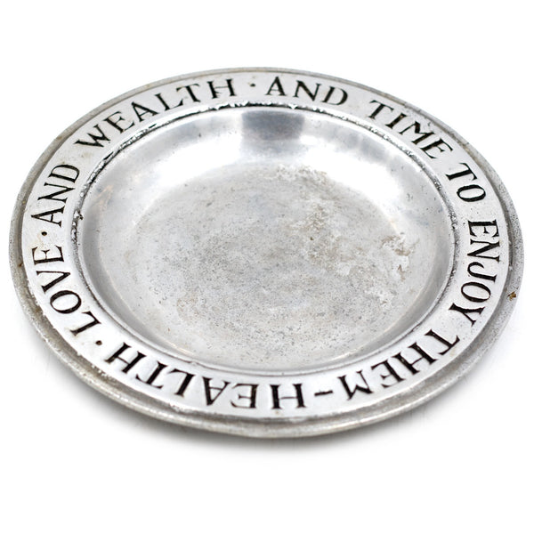 Pewter "Health and Wealth" Plate