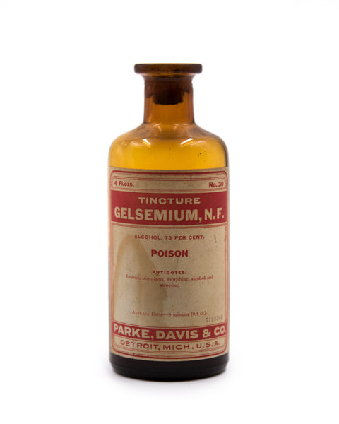 Glass Bottle - Gelsemium Tincture - Parke Davis & Co.