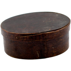 Stained Dark Oval One-Finger Colonial Shaker Box