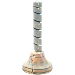 Spiral Hogscraper Candlestick with Wooden Base