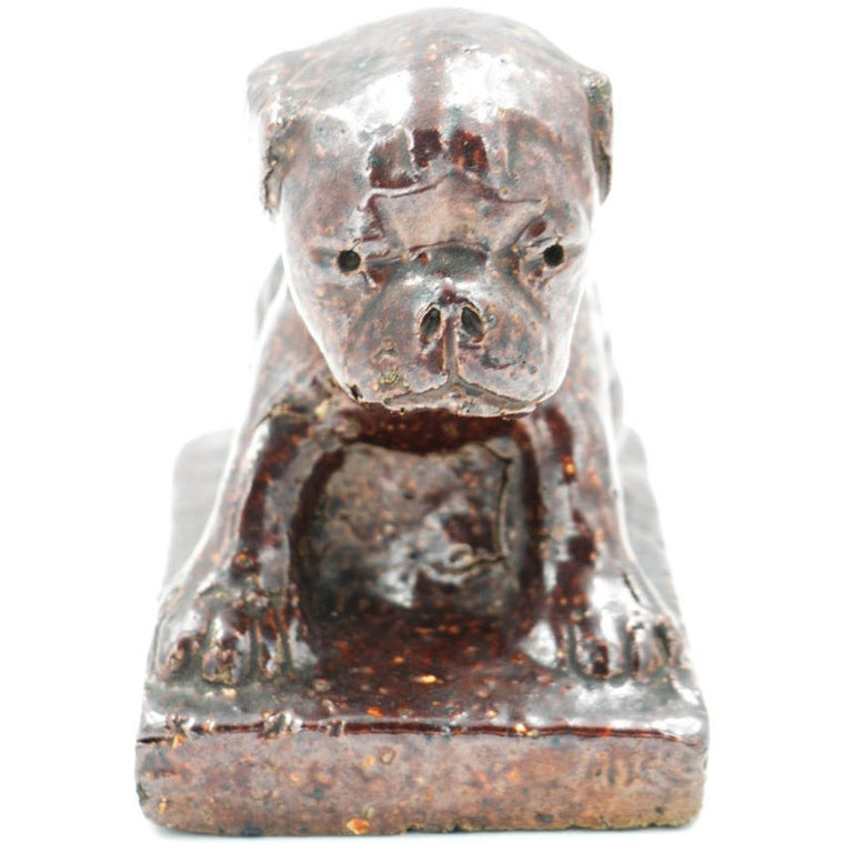 Bulldog Glazed Sewer Tile Sculpture