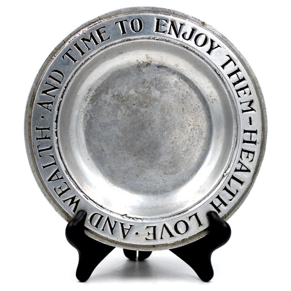 Pewter "Health & Wealth" Plate