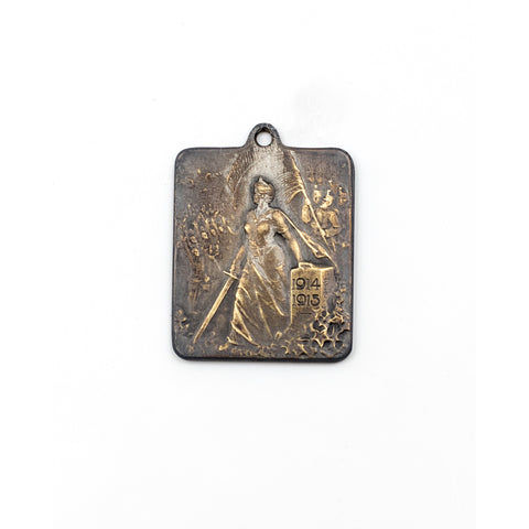 Dutch silver medal dated to origin between 1914-1915. Has a picture of a...